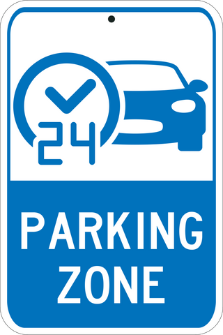 24 Hour Parking Zone - Sign Wise