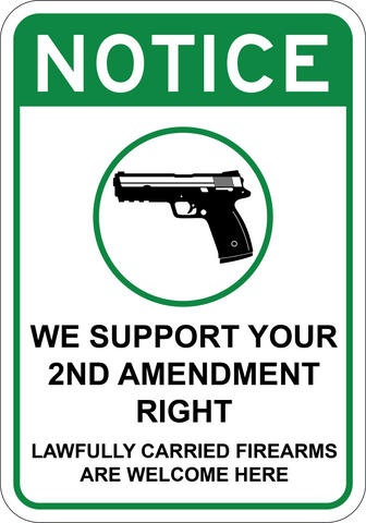 We Support 2nd Amendment Right - Sign Wise