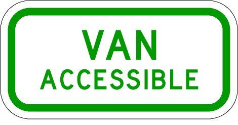 Van Accessible, 12"x6", Commercial Aluminum, 3M High Pris Reflective Sheeting, FREE SHIPPING - Sign Wise