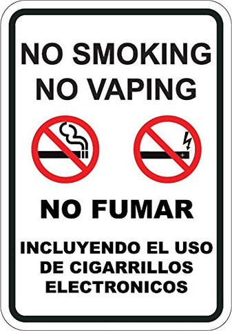 No Smoking No Vaping English Spanish - Sign Wise