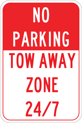 No Parking Tow Away 24/7 - Sign Wise