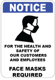 Health and Safety of Customers and Employees Masks Must Be Worn