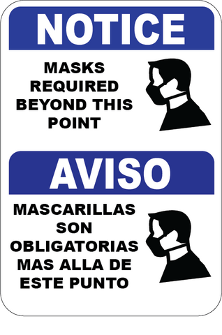 Masks Required Beyond This Point English/Spanish