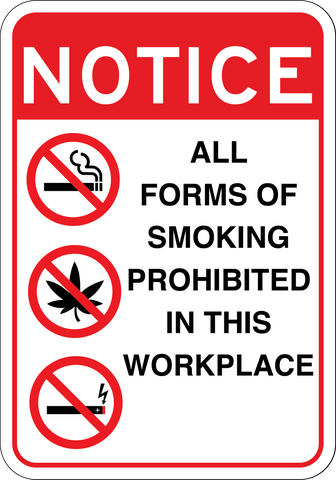 All Forms of Smoking Prohibited - Sign Wise
