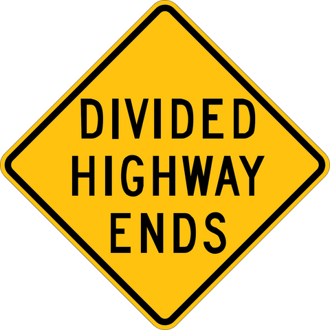 Divided Highway Ends - Sign Wise