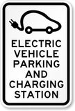 Blue Electric Vehicle Charging Station - Sign Wise