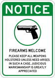 Firearms Welcome - Sign Wise
