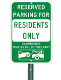 Resident Parking Only Green - Sign Wise
