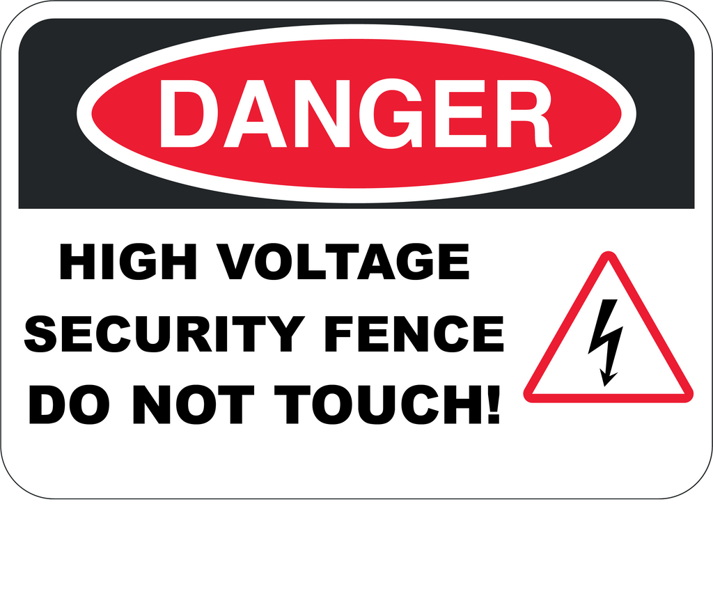high voltage sign fence