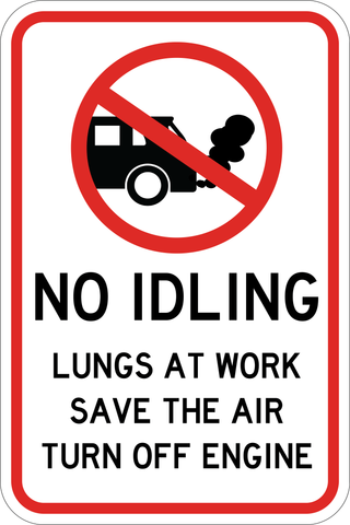 No Idling - Lungs At Work - Sign Wise