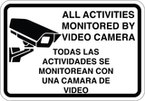 All Activities Monitored By Video Camera - Sign Wise
