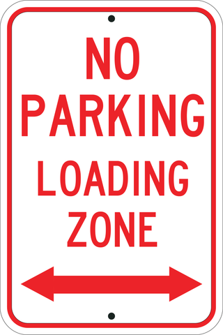 No Parking Loading Zone Arrows - Sign Wise