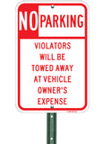 No Parking Violators Will Be Towed - Sign Wise