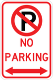 No Parking Both Way Arrow - Sign Wise