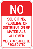 No Soliciting - Peddling - Sign Wise