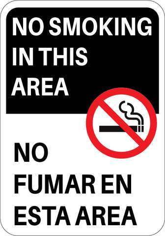 No Smoking In This Area English/Spanish