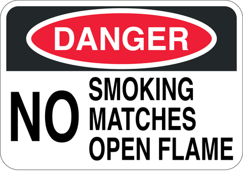 No Smoking Matches or Open Flame - Sign Wise