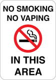 No Smoking or Vaping - Sign Wise
