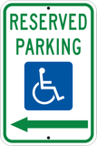 Reserved Parking Left Arrow - Sign Wise