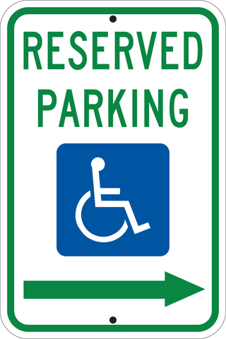 Reserved Parking Right Arrow - Sign Wise