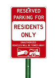 Resident Parking Only - Tow Away at Owner's Expense, 12"x18", 3M Hi-Pris Reflective Sheeting - Sign Wise