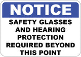 Safety Glasses and Hearing Protection Required
