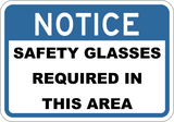 Safety Glasses Required In This Area - Sign Wise