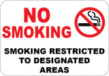 No Smoking - Smoking Restricted to Designated Areas
