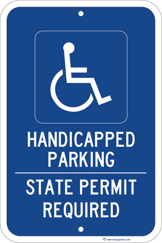Handicapped Parking State Permit Required - Sign Wise