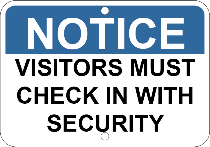 Visitor Check In Sign Visitors Must Check In With Security – Sign Wise